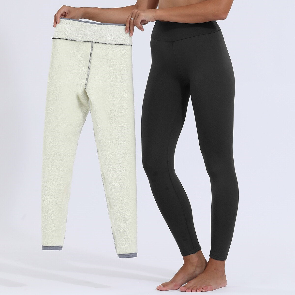 Gefütterte Leggings Schwarz Innenfutter