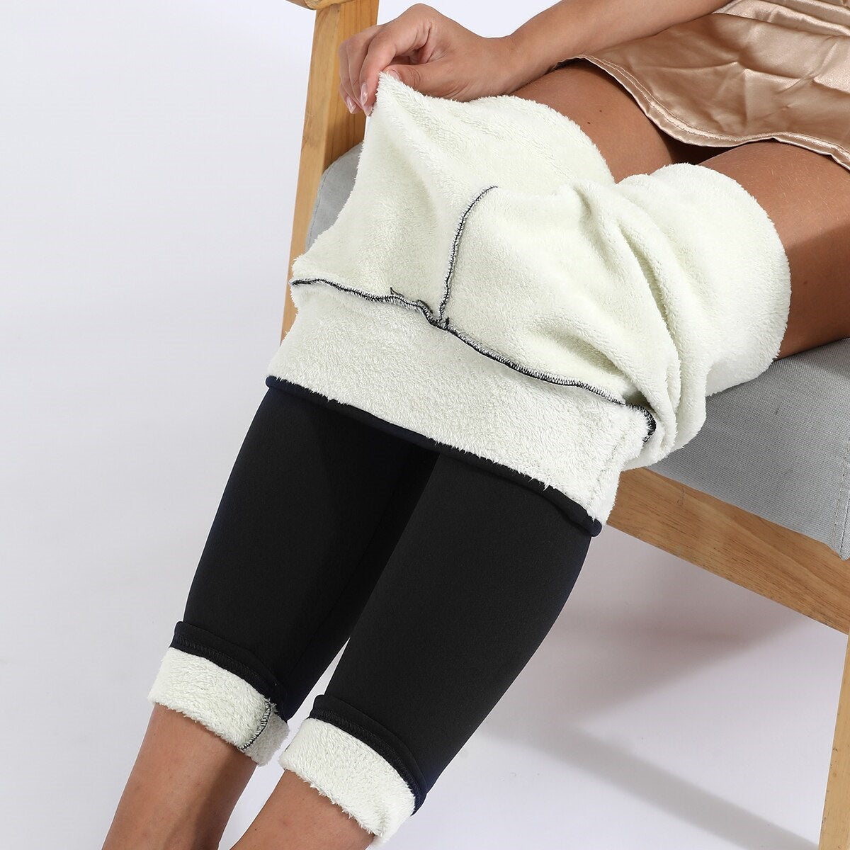 Gefütterte Leggings Schwarz
